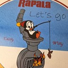 Vintage Rapala Fishing Lures Ad Sign - Chilly Willy Porcelain Gas Sign