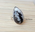 White Buffalo Turquoise Solid 925 Sterling Silver Statement Ring  All Size M1741