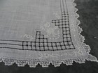 Antique Swiss Appenzell Bridal Handkerchief Embroidered Linen N  2