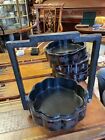 Antique 4 Tiered Lacquered Wood Stackable Chinese Wedding Dowry Basket box