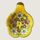 Vintage Japan Hand Painted Yellow Floral 2 Piece Tea Bag Strainer Bowl Porcelain