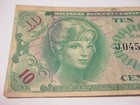 Us Military Payment Certificate 10 Cents Ten Cent Series 641 Mpc Currency Money