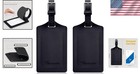Faux Leather Suitcase Tags - 2 Pack With Extended Straps For Travel