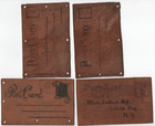 4 Antique 1907 Printed Leather Postcards  Assorted Topics  Postally Used