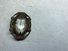 Antique Brass Faceted Glass Center Brooch Pin