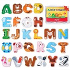 Wooden Thick Alphabet Magnets For Toddlers Fridge Large Size Cute Animal Colo   