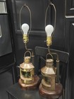 2 Vintage 1950s-60 s Nautical Brass Table Lamps Lantern Maritime Ship Old Bar