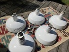 Wheeler Fullerton White Porcelain Industrial Shades With Cages 