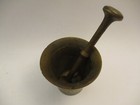 Antique Heavy Solid Brass Mortar And Pestle Large Pharmacy Apothecary Bowl Set