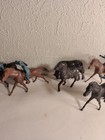 Marx Fort Apache Playset Lot 6 Mounted Blue Cavalry Soldiers W  Horses Vintage