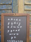 Early Antique School Slate Chalkboard Mortise   Pin Wood Frame