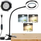 10x Magnifier Glass Led Desk Lamp With Light Stand Clamp Beauty Magnifying Lamp 
