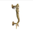 2 Pieces Brass 9  Long Hair Mermaid Vintage Style Heavy Solid Brass Door Handles