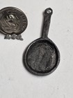 Antique Cast Iron Dollhouse Miniature Frying Pan With Hanging Loop