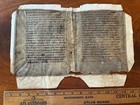 C 15th Century Illuminated Medieval Manuscript Bifolium Psalter breviary Matins