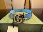 New Authentic Gucci Gg Logo Leather Belt Size L Youth Waist 24 - 27