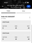 Foo Fighters Tickets Ford Field Detroit Mi 8 6 26 Section J Row 11 Seats 3-4
