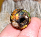 Ancient Black Mandrel Wound Bead Multiple Crumb Decorations Mali  African Trade