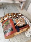 Antique French Lace Pillow Bobbin Lacemaking Cushion Wood Bobbins Handmade Text