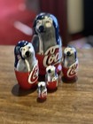 Collectors Edition- Coca Cola   Polar Bear  Russian Nesting Dolls- Rare Wooden