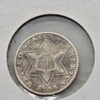 1854 Three Cent Silver U s  Trime Coin-  type-2   Large Star W outlines  r6a-4