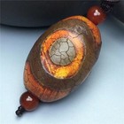 Tibetan Three Eye Dzi Bead Pendant Buddhist Amulet Old Bead Antique Jewelry