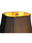 16 Inch Silk Shantung Black Lamp Shade Rectangle Cut Corner Gold Fabric L
