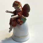 Butterfly Angel Vintage Pewter Thimble Garden Lady Porcelin
