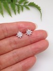 925 Sterling Silver Tiny Cz North Star Stud Earrings Small Studs Men Women 8 5mm