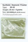Techdiamondtools Diamond Powder 325 Grit 45-38 Microns  25 Cts   5 Grams