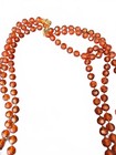 Vintage Long Three Stranded Rust Colored Beaded Necklace