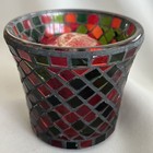 Yankee Candle Mosaic Tea Light Candle Holder With 2 New Hollyberry Candle 3   
