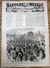 1863 Illustrated Civil War Newspaper With Print Of  Negr0 Troops In Louisiana