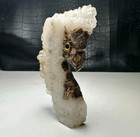 Natural Crystal Cluster Quartz Specimen Stone hand-carved Bird  Statue 