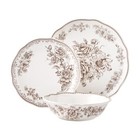 The Pioneer Woman Agatha 12-piece Stoneware Dinnerware Set  Brown