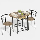    new   3-pc Round Dining Set W wine Rack  Space-saving Kitchen Table   Chairs