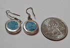 Vintage Pierced Earrings Turquoise   Sterling Silver