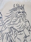 Original Vintage 1980 s Shop Used Tattoo Flash Production Sheet Poseidon  Fish