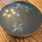 Vintage Otagiri 5 Coaster Set Blue Iris Floral Japan Lacquerware In Box