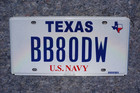 Texas U s  Navy License Plate - Nice Quality