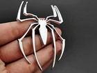2pcs 3d Spider Emblem Car Sticker Metal Chrome Spider Badges Sticker For Silver