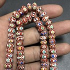 Vintage Venetian Chevron Glass Bead Necklace Old African Trade Beads