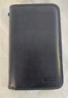 coach Black Leather Zippered Case Travel Organizer Planner Wallet 7 5x5x2 New 