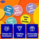 Baby On Board Sticker For Car  Circle  2 Pack    Blue