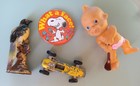 Sm Mix Lot Vintage Junk Draw Drawer Toy Celluloid Car Doll Snoopy Weird Eclectic