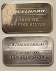 Pair Vintage Engelhard 1 Troy Ounce 999 Silver Bar  No Serial Number Smooth Back