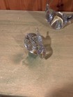 Glass Swan And Bunny Glass Paperweights