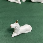 Vintage Lot Of 3 Unicorn Figurines Ceramic 2 Adults And Baby Unicorn Gold Horns