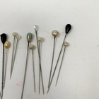 Antique Victorian Hat Pins Bead Pearl Enamel Metal Bundle Lot Vintage Stick