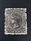 Tasmania Qv Stamp 10d Black Sg255  10  Numeral Watermark  Mint  Rare
